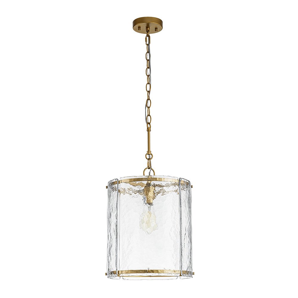 Hanglamp Glas Cilindervormig Kooi Metaal Transparant Geribbeld Water Textuur Keukenlamp Eetkamer Woonkamer | Sulvida