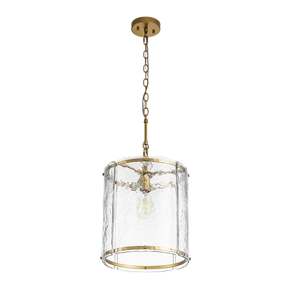 Hanglamp Glas Cilindervormig Kooi Metaal Transparant Geribbeld Water Textuur Keukenlamp Eetkamer Woonkamer | Sulvida