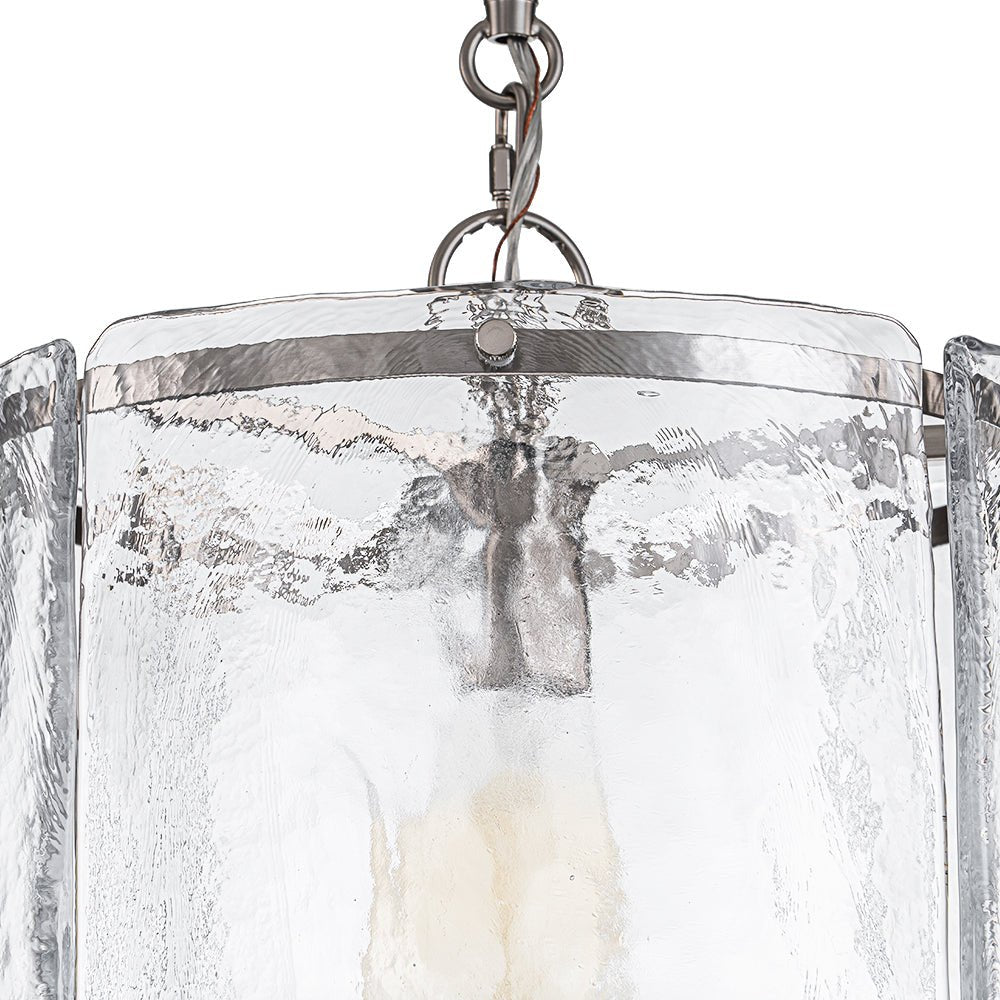 Hanglamp Glas Cilindervormig Kooi Metaal Transparant Geribbeld Water Textuur Keukenlamp Eetkamer Woonkamer | Sulvida