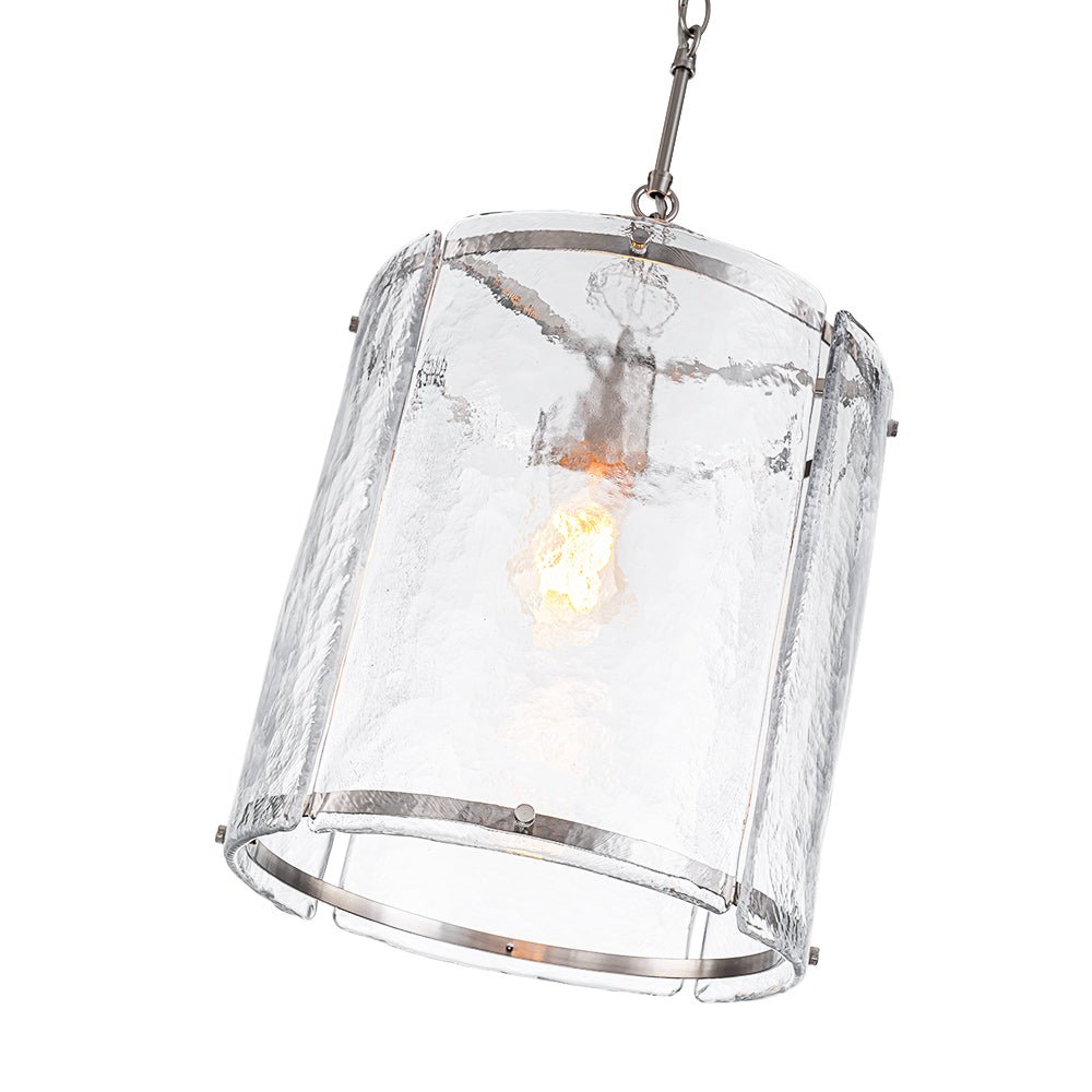 Hanglamp Glas Cilindervormig Kooi Metaal Transparant Geribbeld Water Textuur Keukenlamp Eetkamer Woonkamer | Sulvida