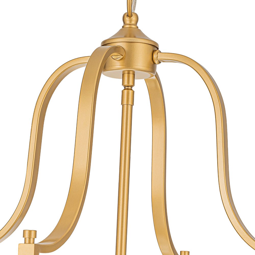 Cylindrische Kooilantaarn Hanglamp Helder Glas 8 Lichtpunten Kaarsstijl Zwart Goud Messing Eetkamer Woonkamer | Sulvida