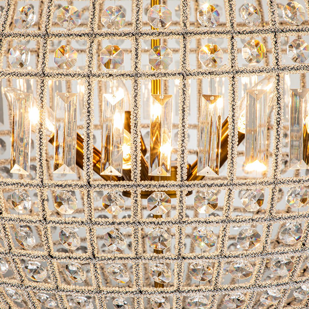 Kristallen Bolkroonluchter Antiek Messing Orbit Hanglamp Glas Verstelbare Ketting Klassiek Interieur | Sulvida