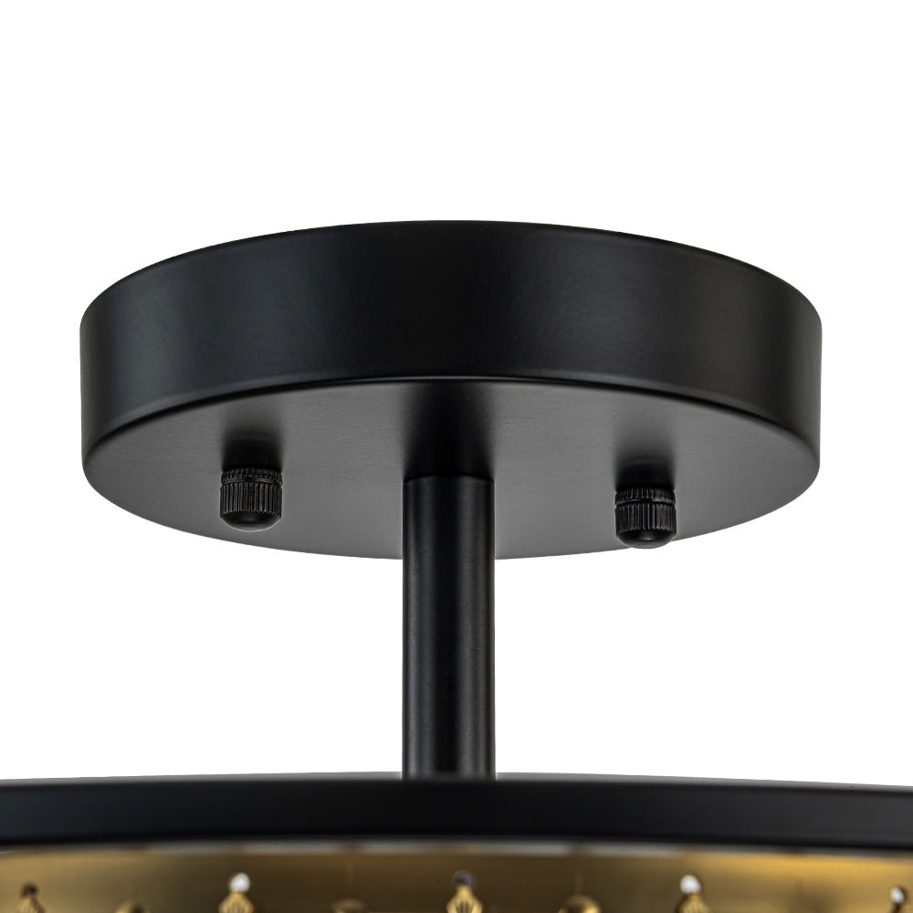 Plafondlamp Kristal Zwart Messing 3 Lichts Design Entree Keuken Woonkamer Eetkamer Slaapkamer Interieur | Sulvida