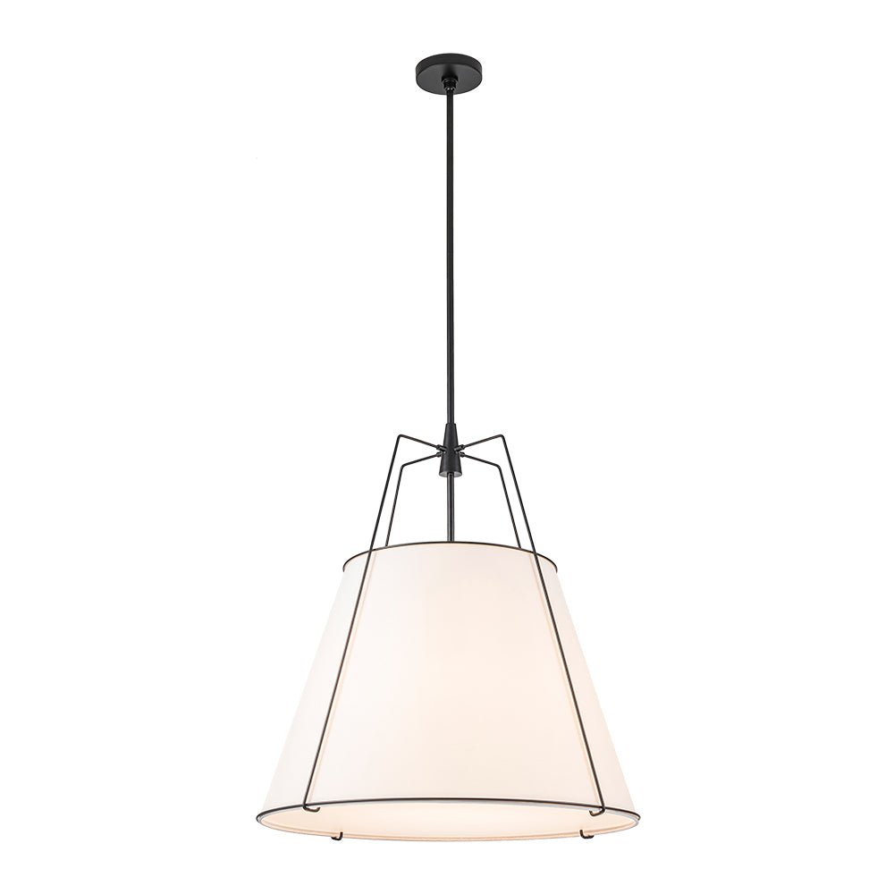 Hanglamp Conisch Stof Vierlicht Messing Wit Zwart Eetkamer Woonkamer Modern Landelijk Stijlvol Design | Sulvida