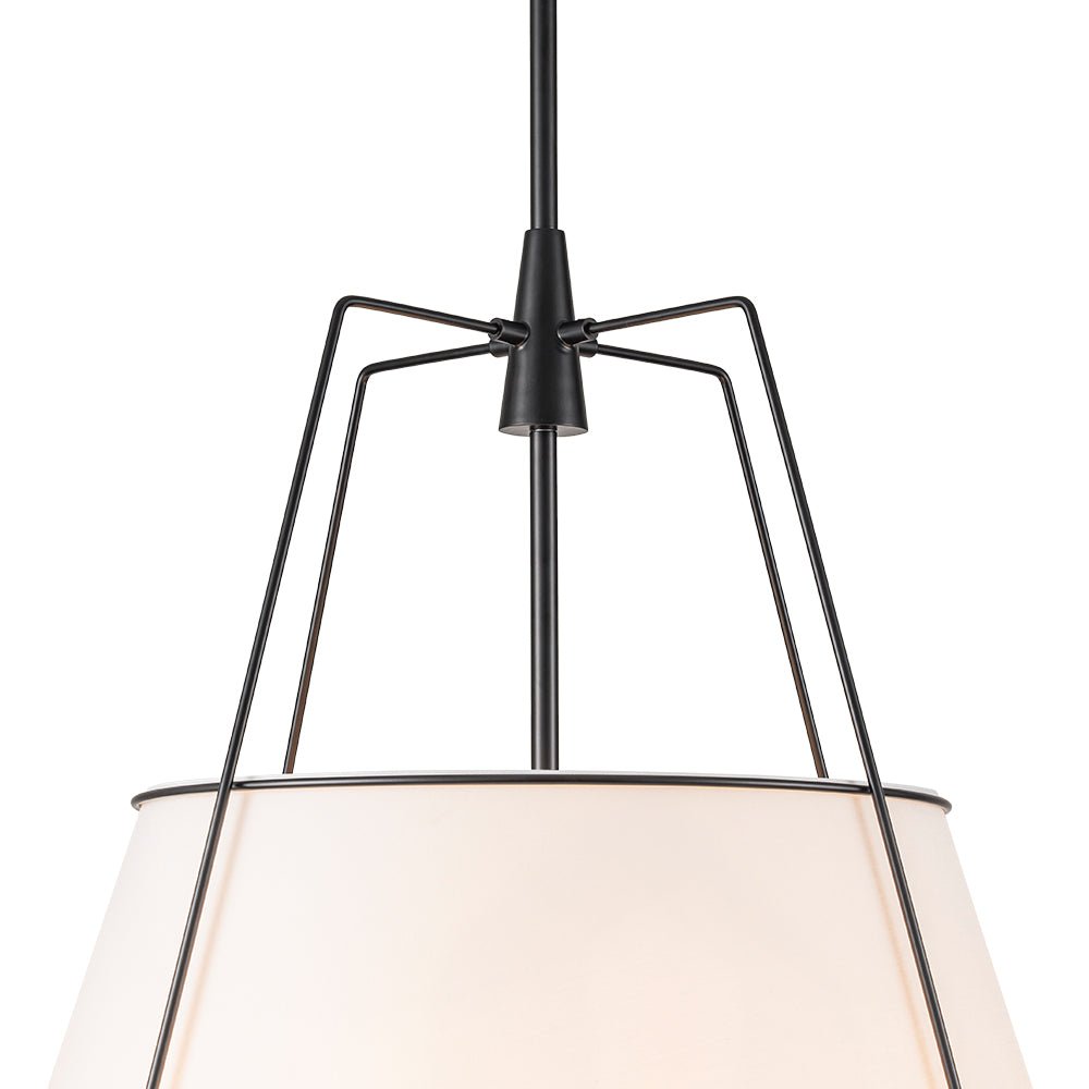 Hanglamp Conisch Stof Vierlicht Messing Wit Zwart Eetkamer Woonkamer Modern Landelijk Stijlvol Design | Sulvida