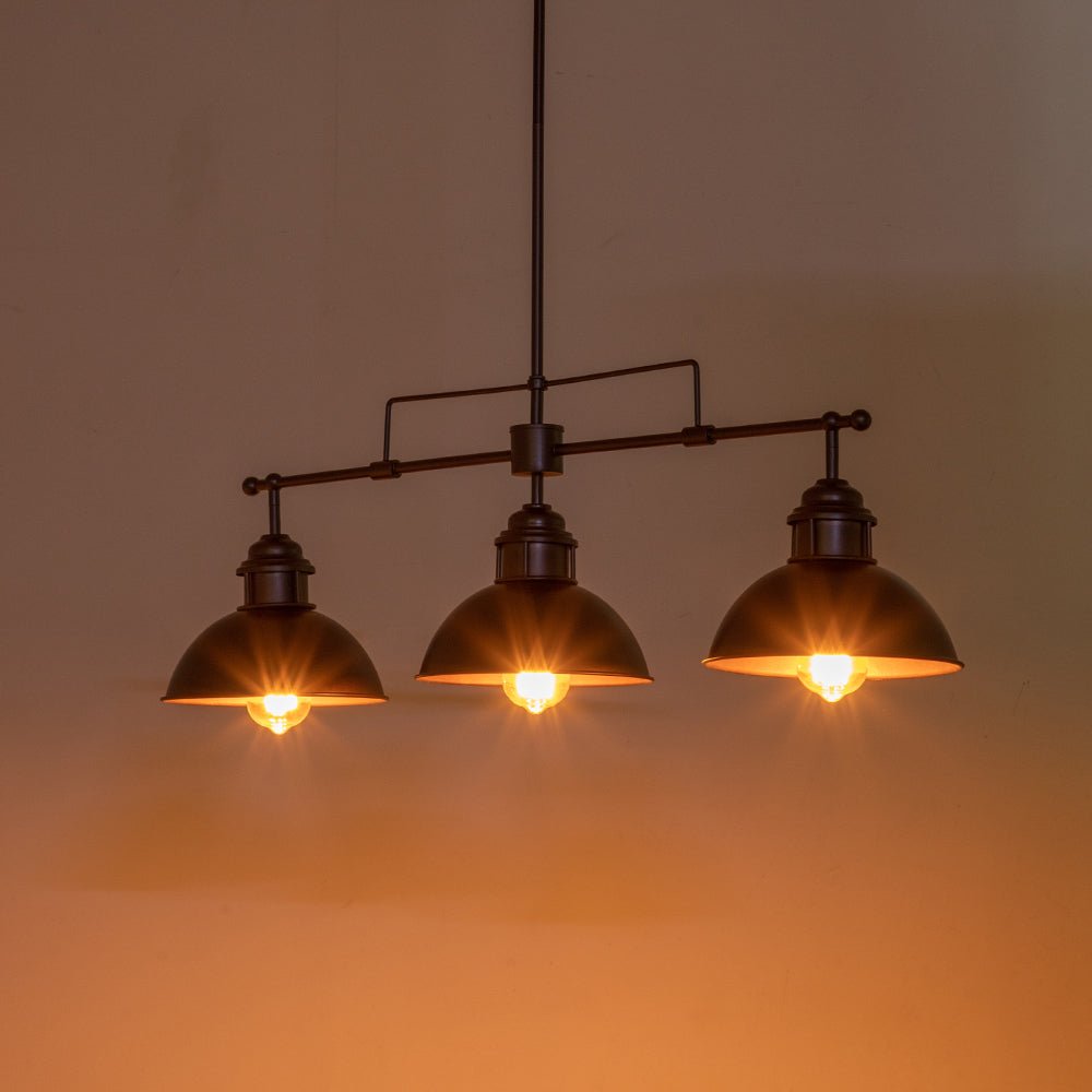 Metalen Hanglamp 3-Lichts Koepel Landelijk Industrieel E26/E27 Fitting Verstelbaar Eettafel Keuken Woonkamer | Sulvida
