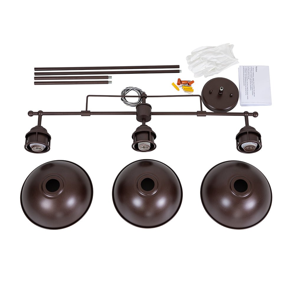 Metalen Hanglamp 3-Lichts Koepel Landelijk Industrieel E26/E27 Fitting Verstelbaar Eettafel Keuken Woonkamer | Sulvida