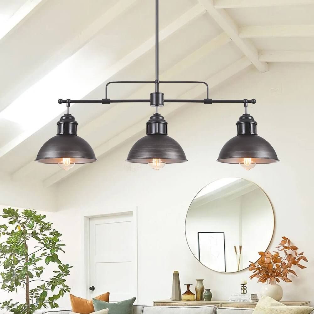 Metalen Hanglamp 3-Lichts Koepel Landelijk Industrieel E26/E27 Fitting Verstelbaar Eettafel Keuken Woonkamer | Sulvida