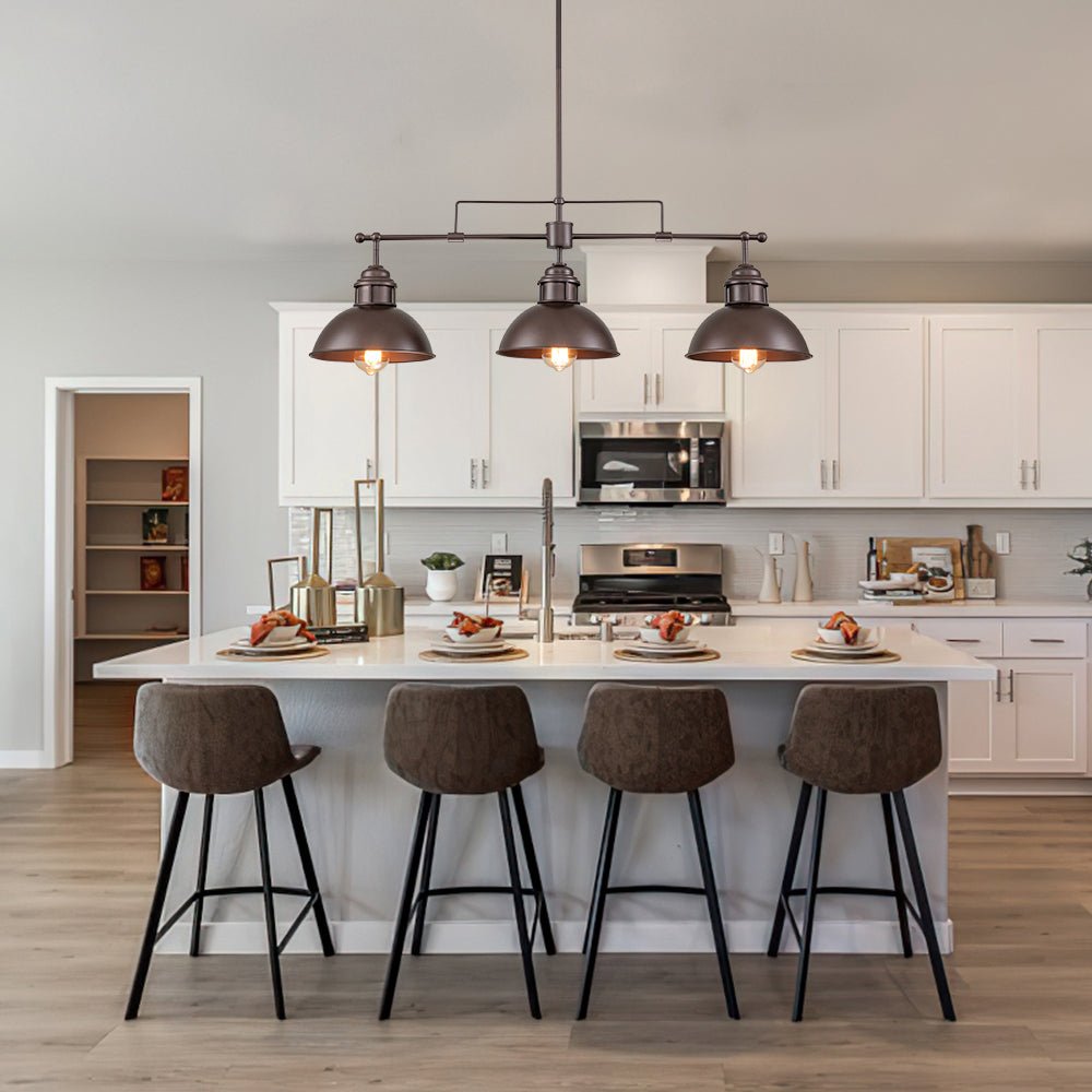 Metalen Hanglamp 3-Lichts Koepel Landelijk Industrieel E26/E27 Fitting Verstelbaar Eettafel Keuken Woonkamer | Sulvida