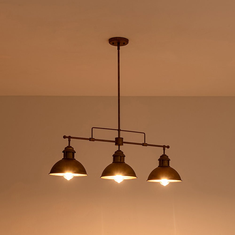 Metalen Hanglamp 3-Lichts Koepel Landelijk Industrieel E26/E27 Fitting Verstelbaar Eettafel Keuken Woonkamer | Sulvida