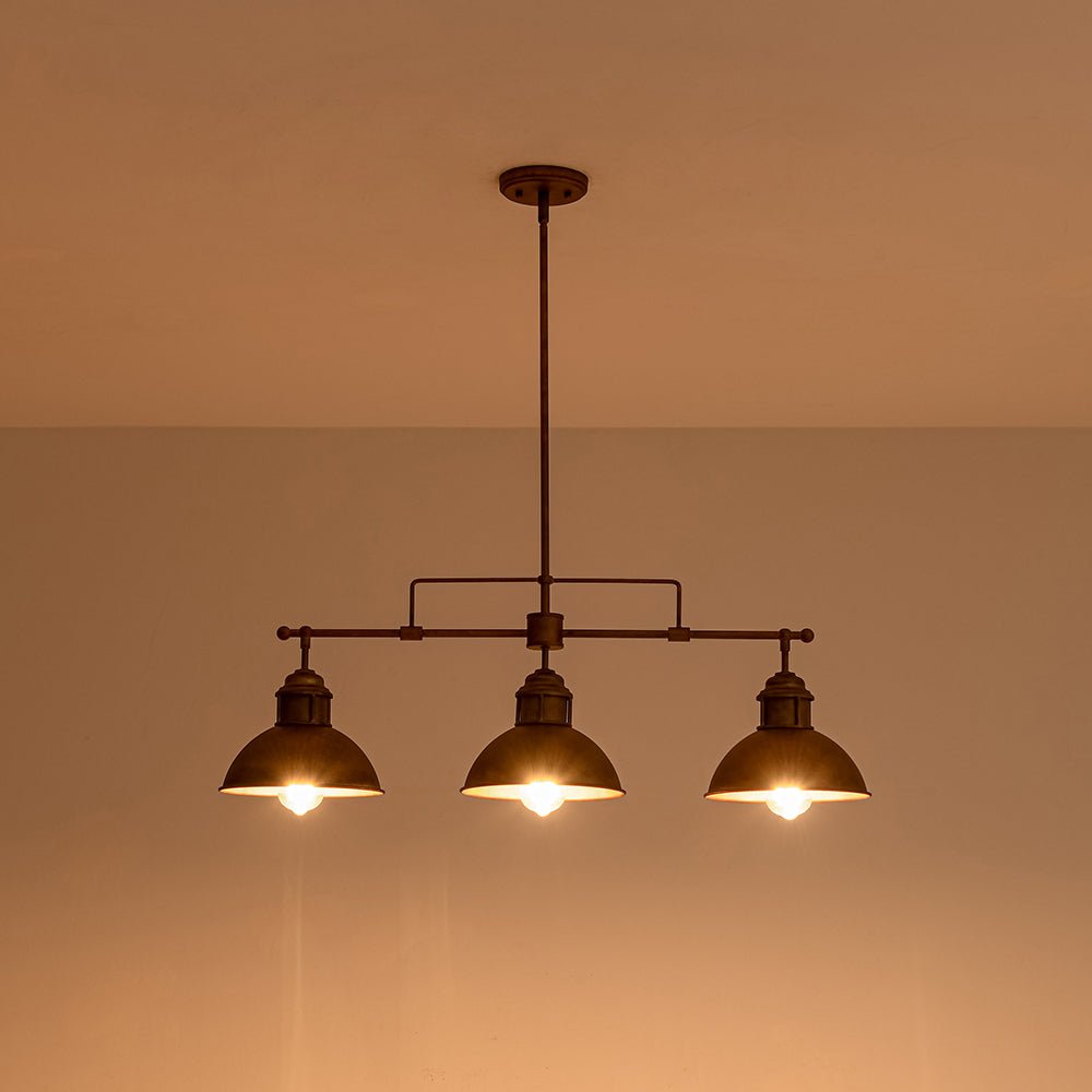 Metalen Hanglamp 3-Lichts Koepel Landelijk Industrieel E26/E27 Fitting Verstelbaar Eettafel Keuken Woonkamer | Sulvida
