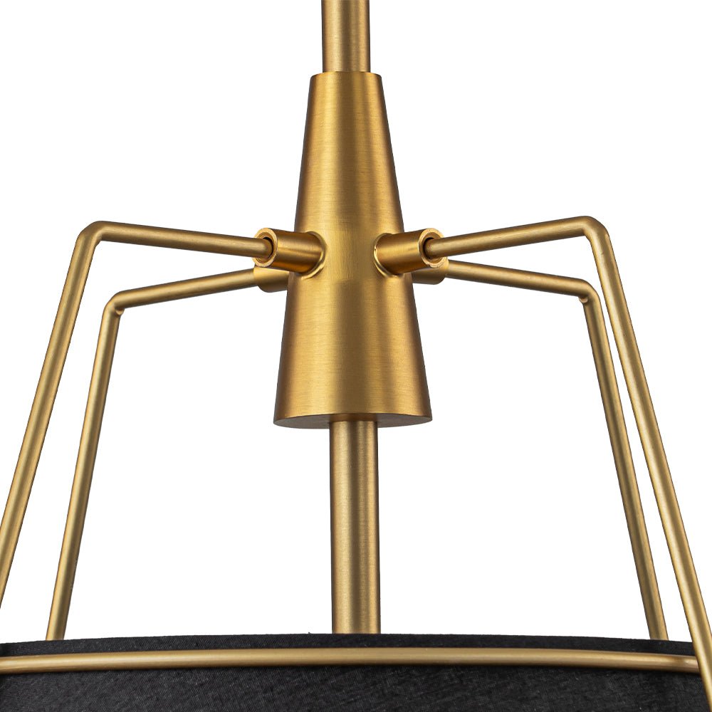 Hanglamp Conisch Stof Vierlicht Messing Wit Zwart Eetkamer Woonkamer Modern Landelijk Stijlvol Design | Sulvida