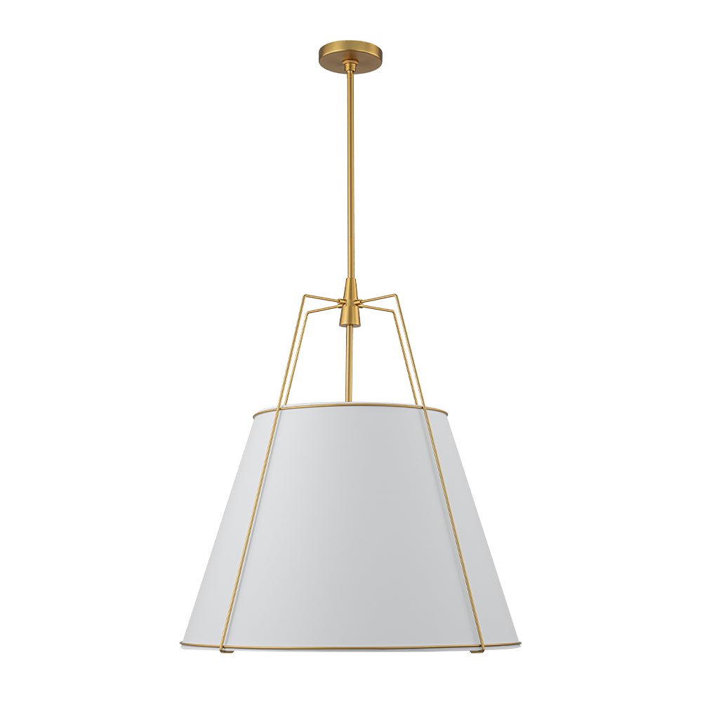 Hanglamp Conisch Stof Vierlicht Messing Wit Zwart Eetkamer Woonkamer Modern Landelijk Stijlvol Design | Sulvida