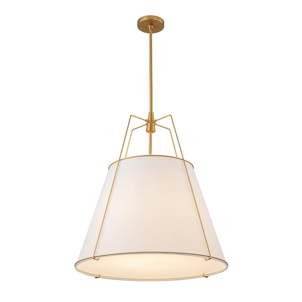Hanglamp Conisch Stof Vierlicht Messing Wit Zwart Eetkamer Woonkamer Modern Landelijk Stijlvol Design | Sulvida