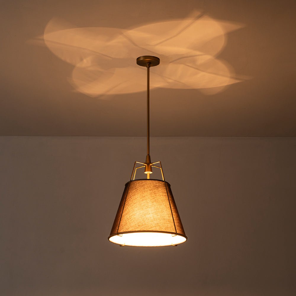 Hanglamp Conisch Stof Vierlicht Messing Wit Zwart Eetkamer Woonkamer Modern Landelijk Stijlvol Design | Sulvida