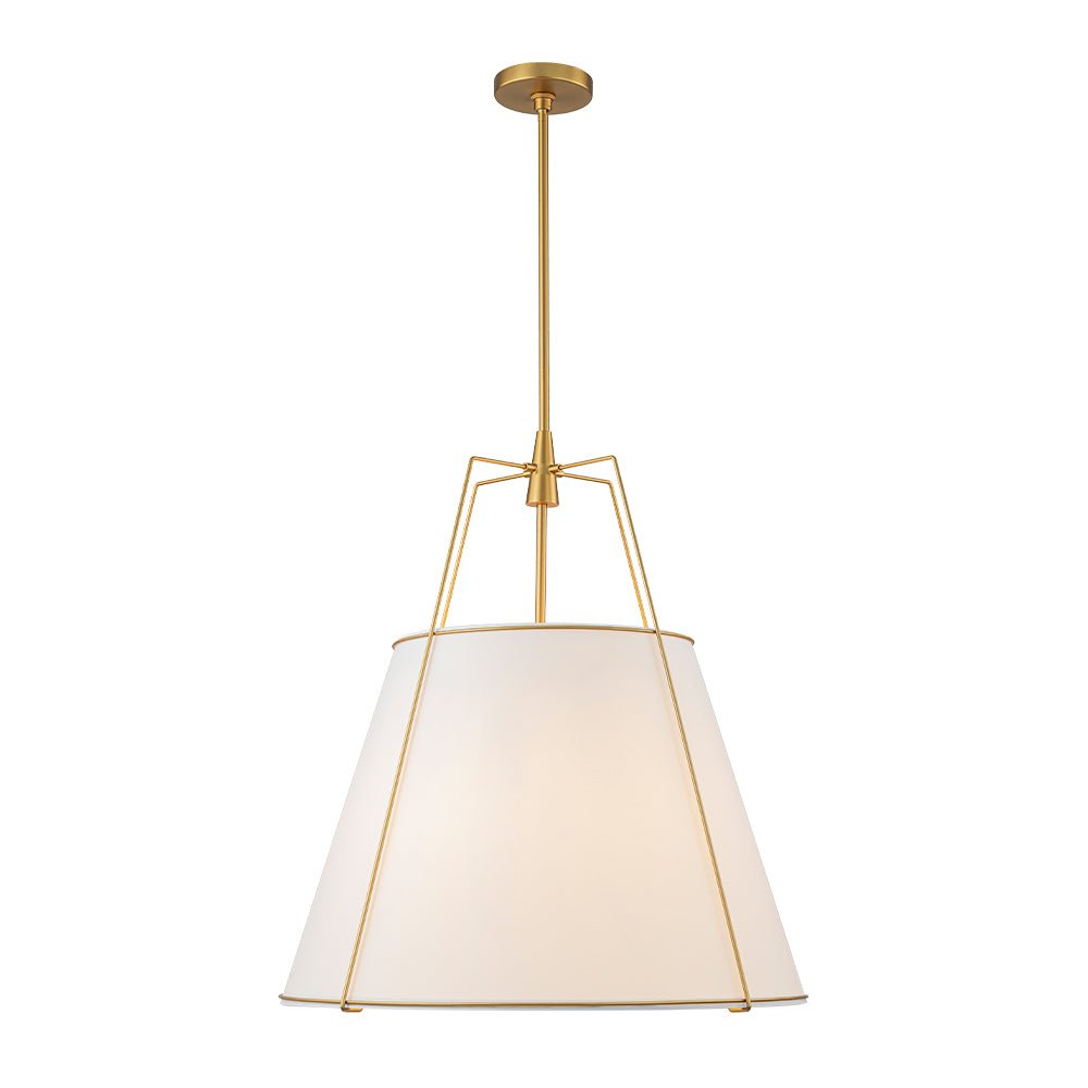 Hanglamp Conisch Stof Vierlicht Messing Wit Zwart Eetkamer Woonkamer Modern Landelijk Stijlvol Design | Sulvida