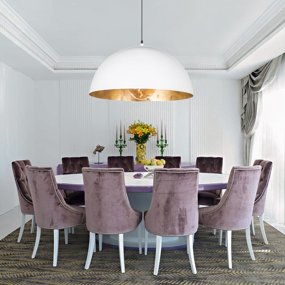 Metalen Koepel Hanglamp Zwart Staal Oversized Design Industrieel Goud Binnenzijde Nordic Stijl Verlichting | Sulvida