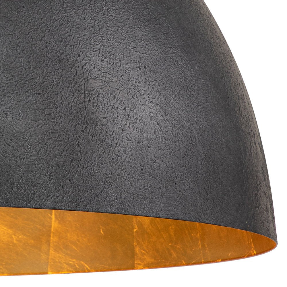 Metalen Koepel Hanglamp Zwart Staal Oversized Design Industrieel Goud Binnenzijde Nordic Stijl Verlichting | Sulvida