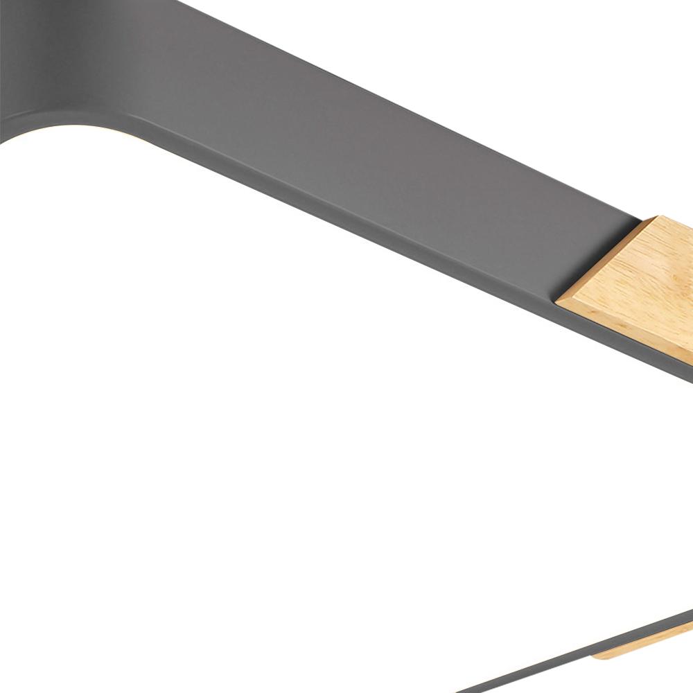 Rechthoekige LED Plafondlamp 88×62cm Dimbaar met Hout Accenten voor Keuken Woonkamer Slaapkamer Studeerkamer | Sulvida