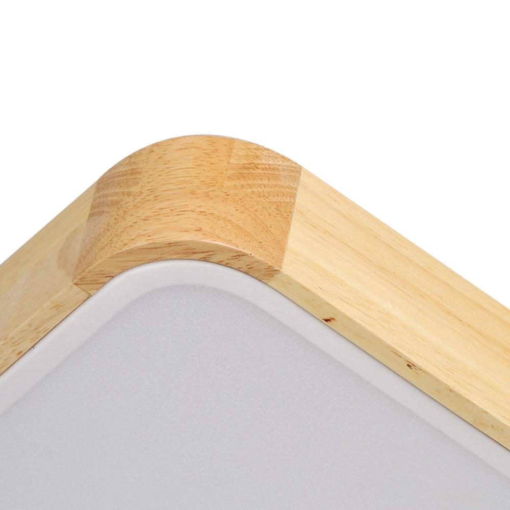 Rechthoekige LED Plafondlamp 88×62cm Dimbaar met Hout Accenten voor Keuken Woonkamer Slaapkamer Studeerkamer | Sulvida