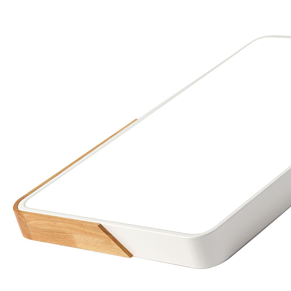 Rechthoekige LED Plafondlamp 88×62cm Dimbaar met Hout Accenten voor Keuken Woonkamer Slaapkamer Studeerkamer | Sulvida