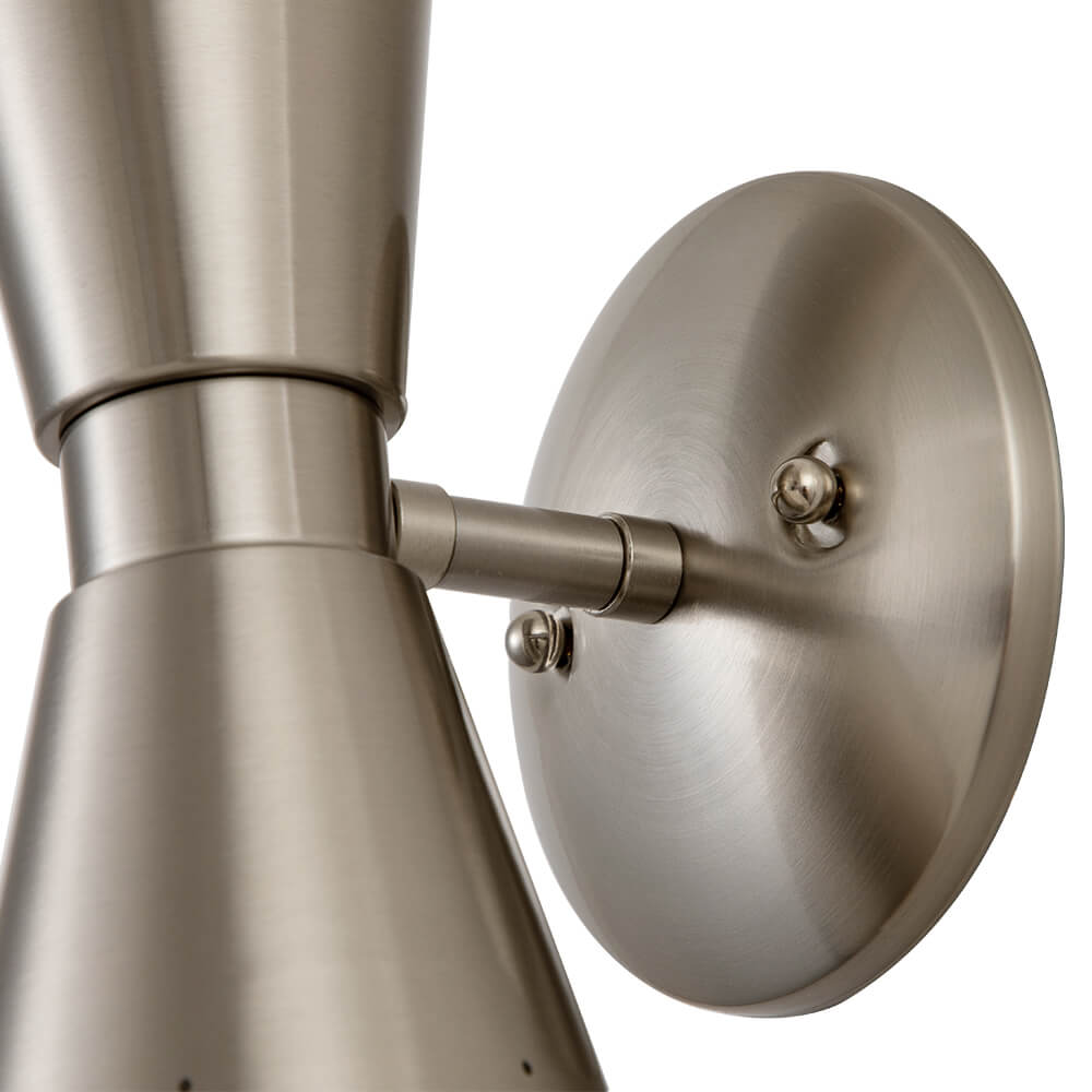 Dubbele Zandloper Wandlamp Metaal Messing Nikkel Modern Geperforeerd Design E12 E14 Fitting 2 Lichtpunten | Sulvida