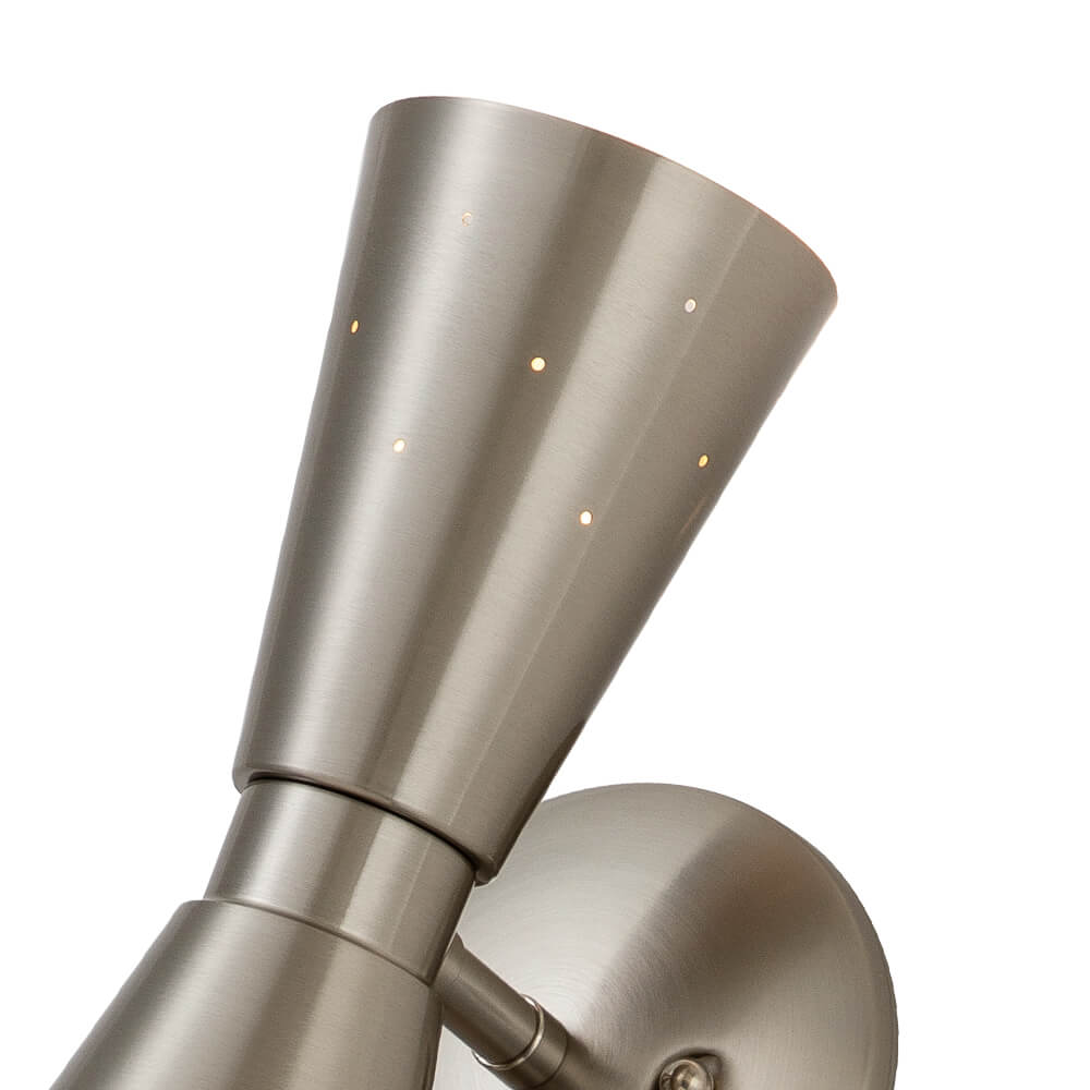 Dubbele Zandloper Wandlamp Metaal Messing Nikkel Modern Geperforeerd Design E12 E14 Fitting 2 Lichtpunten | Sulvida