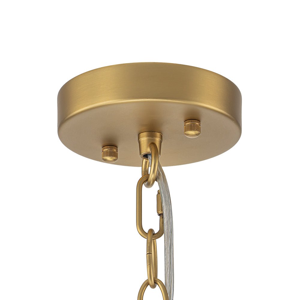 Gelaagde Plafondlamp Glas Rond Semi-Flush Vijf Lichtpunten Messing Zwart Nikkel Brons Design Eetkamer Woonkamer | Sulvida
