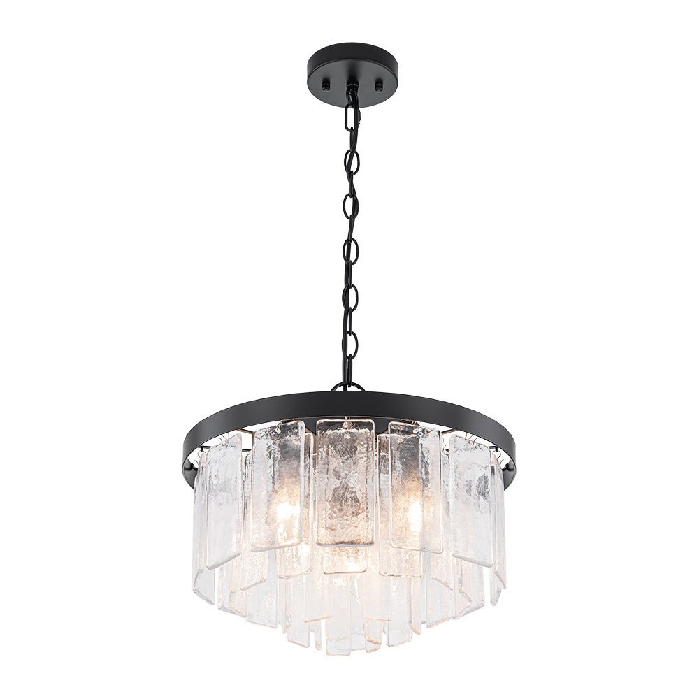Gelaagde Plafondlamp Glas Rond Semi-Flush Vijf Lichtpunten Messing Zwart Nikkel Brons Design Eetkamer Woonkamer | Sulvida