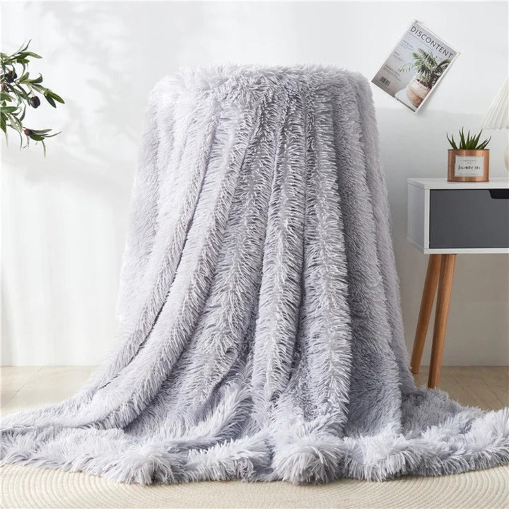 Imitatiebont Plaid Dubbelzijdig Luxe Fleece Deken Bank Bed Decoratief Zacht Wollig Warm Herfst Winter Woonkamer | Sulvida