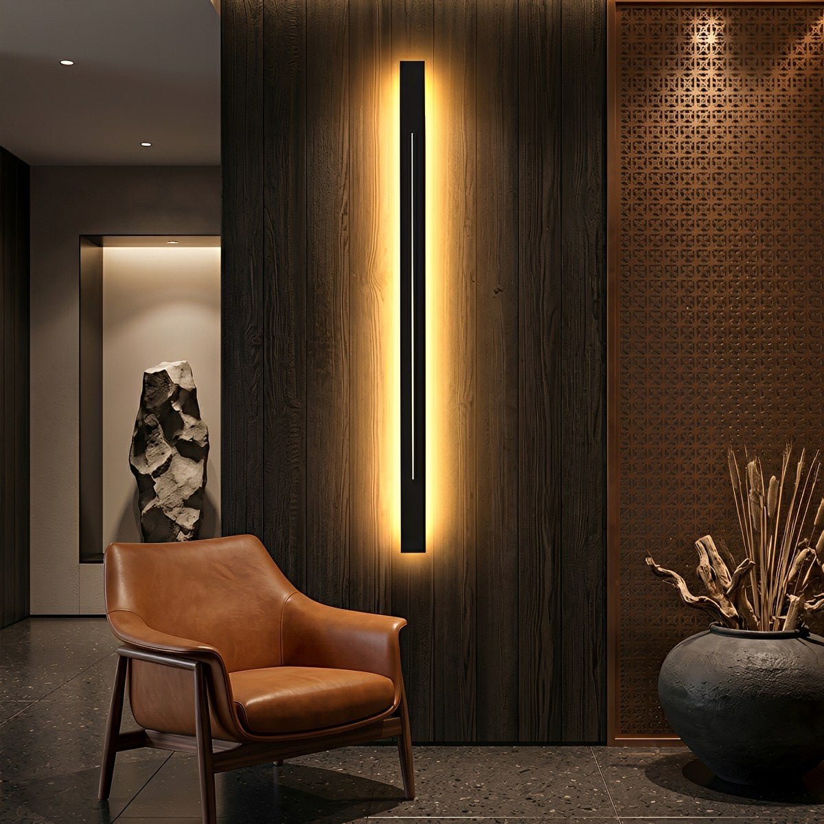 Minimalistische LED-wandlamp stijlvol smal design goud zwart dimbaar modern interieur woonkamer slaapkamer | Sulvida