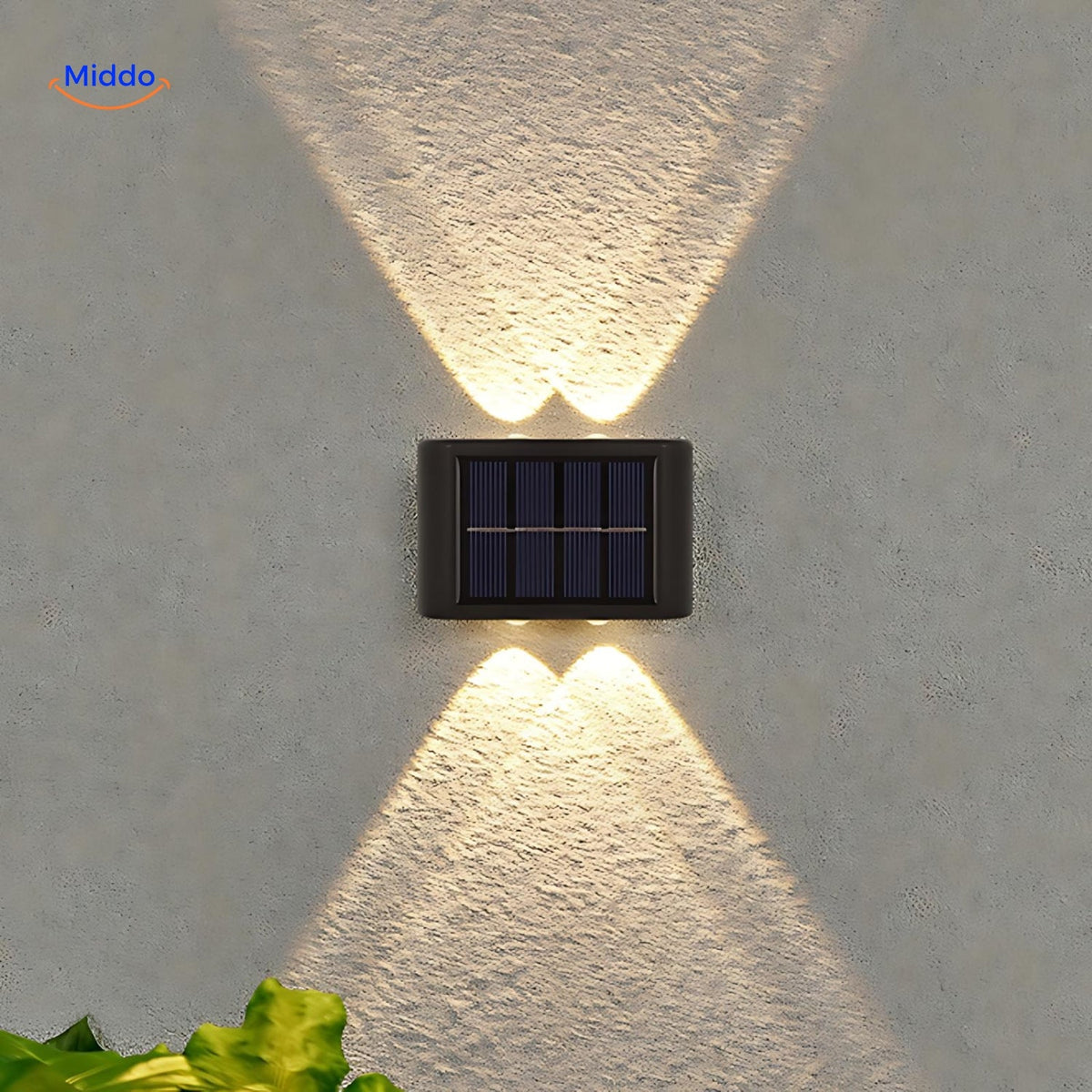 Solar Wandlamp LED Dubbele Kop Waterdicht Buitenverlichting Koel & Warm Wit Tuinlamp Sensor Bewegingsmelder | Sulvida