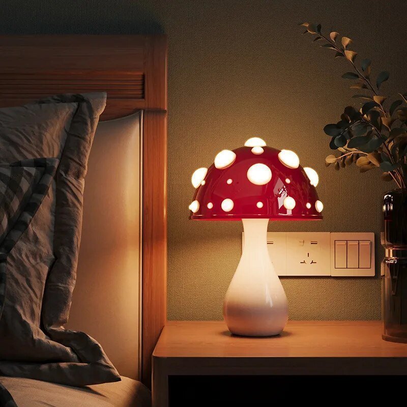Paddenstoellamp LED Tafellamp Acryl Sculptuur 30 cm Warm Wit Dimbaar Sfeerlicht Decoratief Nachtlampje | Sulvida