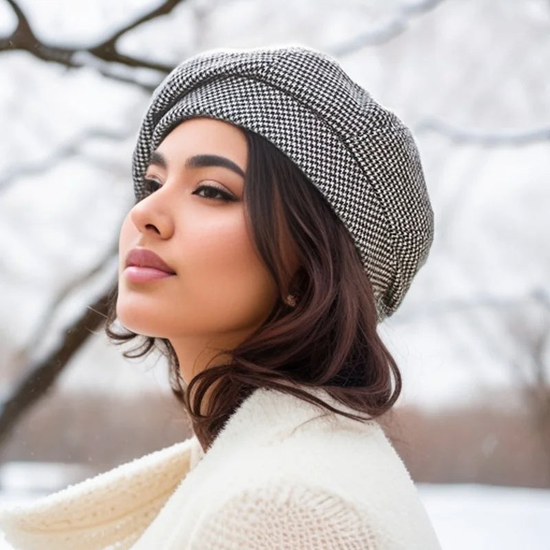 Elegante Vilthoed Luna Warm Klassiek Design Parijse Flair Herfst Winter Dames Heren Wolvilt Baret Stijlvol | Sulvida