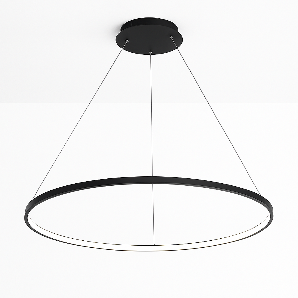 Hanglamp met LED-ringen modern zwart wit design eettafel woonkamer verlichting stijlvol dimbaar optioneel | Sulvida