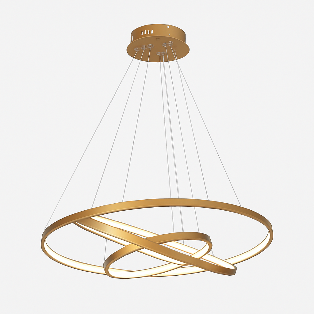 Modern LED Plafondlamp met Ringen Zwart Wit Goud Dimbaar Aluminium voor Woonkamer Eetkamer Slaapkamer | Sulvida