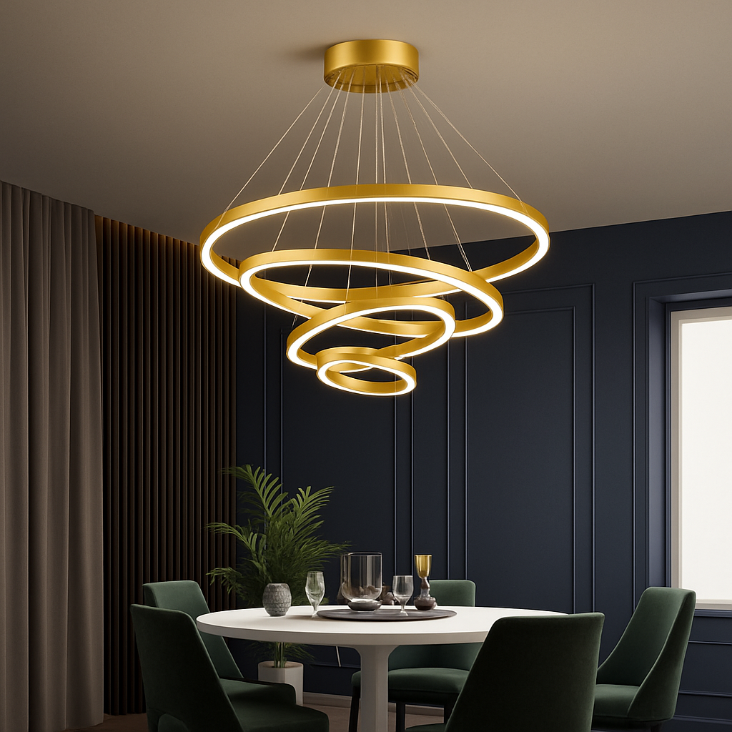 Hanglamp Verweven Ringen Zwart of Wit Modern Sculptuur LED Dimbaar 3 Lichtpunten Woonkamer Eetkamer 15-30m² | Sulvida