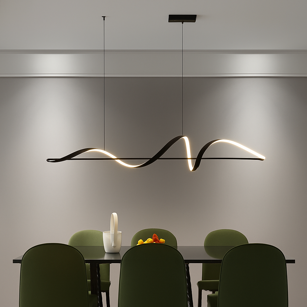 Moderne hanglamp zwart wit goud dimbaar met afstandsbediening voor eetkamer woonkamer plafondlamp design | Sulvida
