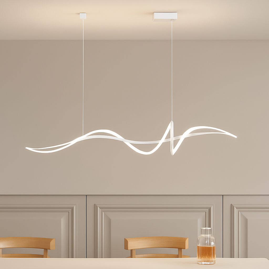Moderne hanglamp zwart wit goud dimbaar met afstandsbediening voor eetkamer woonkamer plafondlamp design | Sulvida