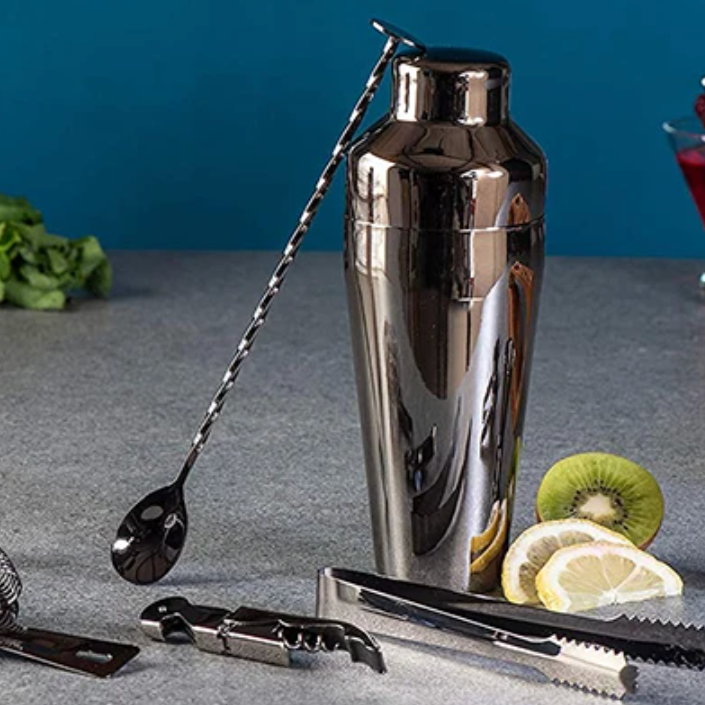 Cocktailshaker set 10-delig roestvrij staal professionele barset met standaard bartender cocktail mixset | Sulvida