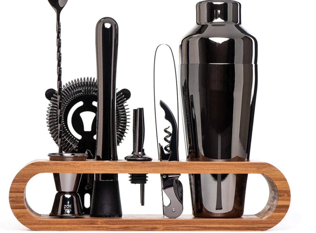 Cocktailshaker set 10-delig roestvrij staal professionele barset met standaard bartender cocktail mixset | Sulvida