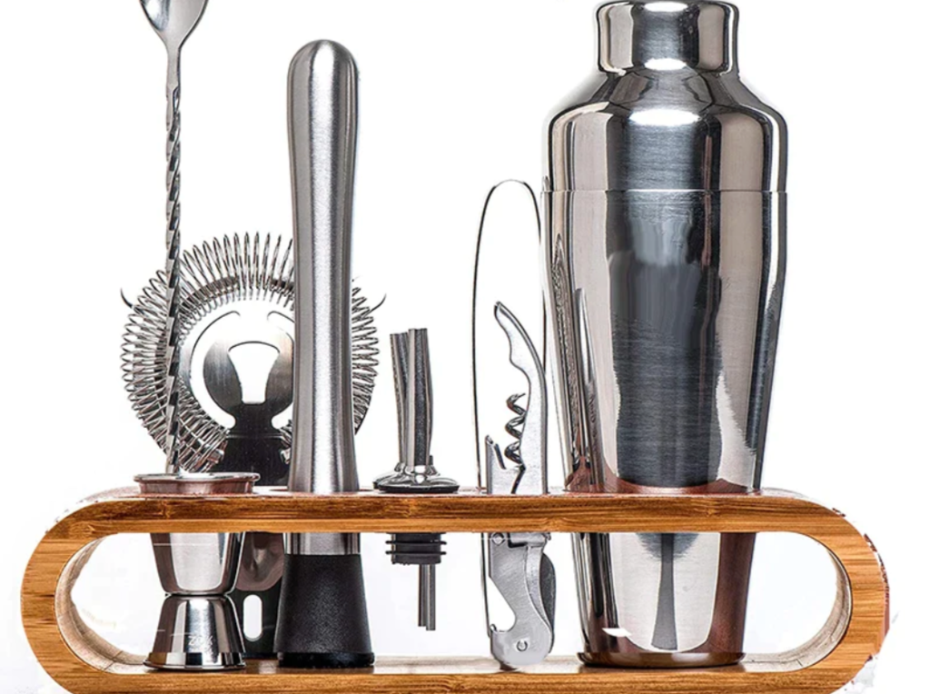 Cocktailshaker set 10-delig roestvrij staal professionele barset met standaard bartender cocktail mixset | Sulvida