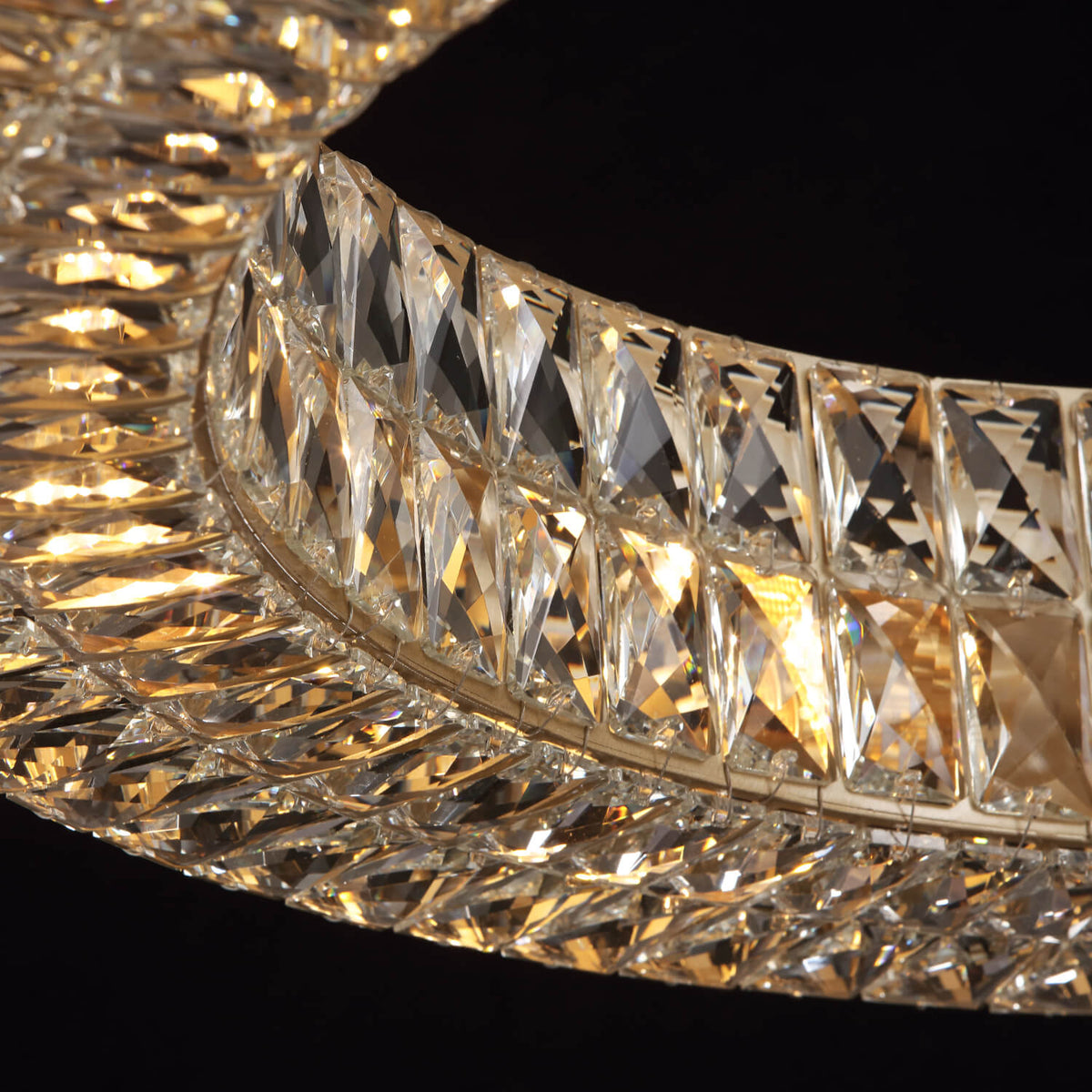 Kristallen Kroonluchter Goud Zilver Ronde Ringen Eetkamer Keukeneiland Verstelbaar Luxe Modern Design LED | Sulvida