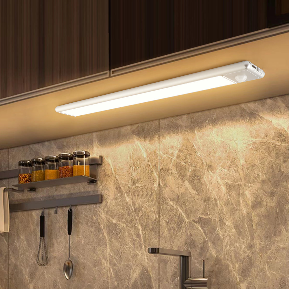 Magnetisch LED-Bewegingsmelder Kastlicht 20/30/40 cm – Oplaadbaar Sensorlicht met Warm/Koel Wit voor Keuken Kast Trap en Werkkamer | Sulvida