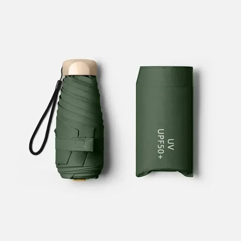 Paraplu de poche compacte résistante aux UV, pliable, ultra-légère, écran de voyage pour sac à main, résistante aux intempéries, coupe-vent, pour un usage quotidien | Sulvida