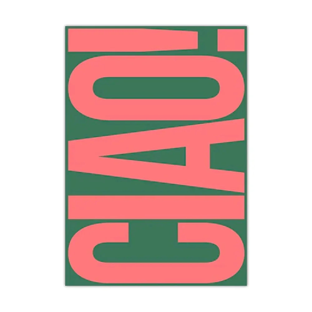 Wanddecoratie Canvas Ciao Met Italiaanse Quote Stijlvol Modern Interieur Decoratieposter Woonkamer Slaapkamer | Sulvida