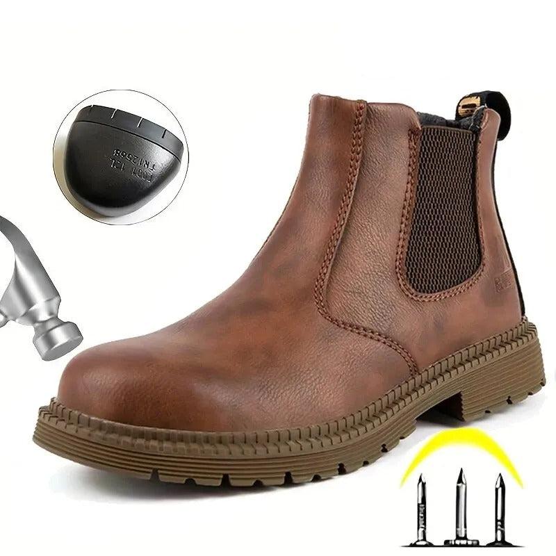 Werkschoenen met Stalen Neus en Waterdicht Leer – Heren Veiligheidsschoenen Antislip Zool Industrie Bouw | Sulvida