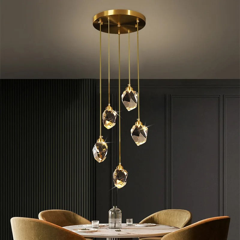Kristallen Hanglamp met Geslepen Facetten voor Eetkamer Slaapkamer Woonkamer Modern Luxe Interieur Sfeerverlichting | Sulvida