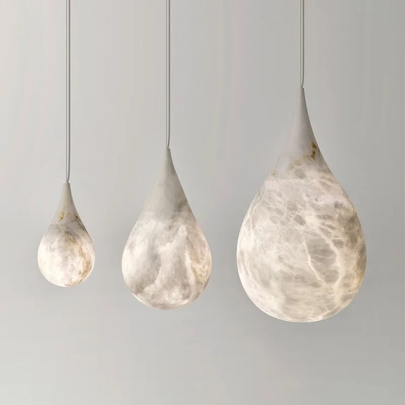 Hanglamp Druppelvorm Natuursteen Dimbaar Eettafel Keukeneiland Slaapkamer Modern Tijdloos Elegante Verlichting | Sulvida