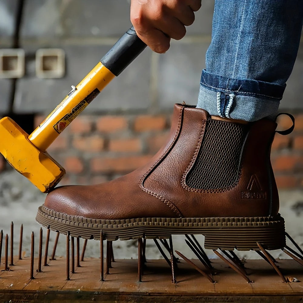 Werkschoenen met Stalen Neus en Waterdicht Leer – Heren Veiligheidsschoenen Antislip Zool Industrie Bouw | Sulvida